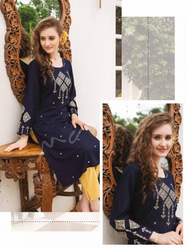 Mayur Saga 2 Rayon Designer Embroidery Kurti Collection